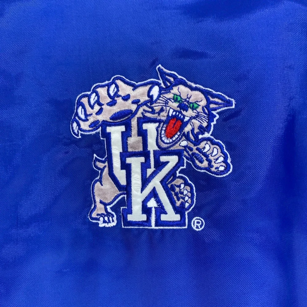 Pro Player Puffer Jacket Mens S Blue Kentucky Wildcats Vintage Quilted Zip Up